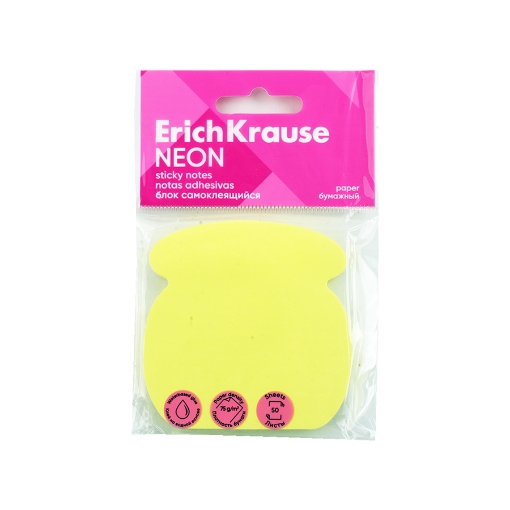 Image de Post-it Erich Krause - Jaune Néon Forme Téléphone - 50 Feuilles - Modèle 61728