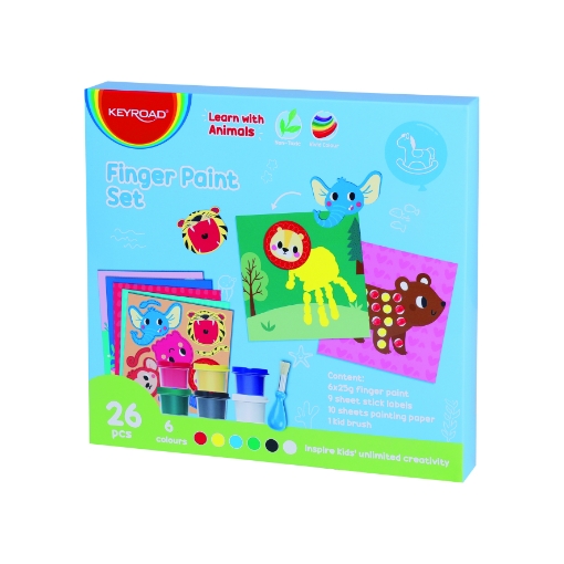 Picture of ألوان أصابع كى رود - طقم 6 لون بالفرشاة والمشتملات - موديل KR973004