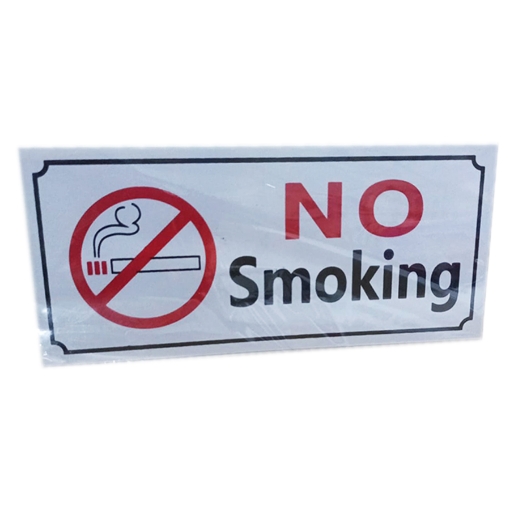 Image de Autocollant d’instruction en PVC argenté « NO SMOKING » - Modèle 787-3