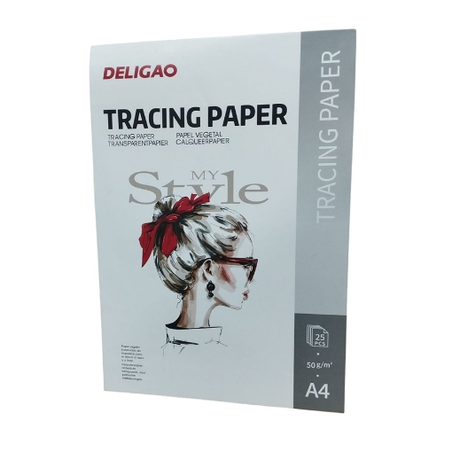 Imagen de Bloc de Bocetos Papel de Calco Deligao 25 Hojas 50g A4 – Modelo 50G