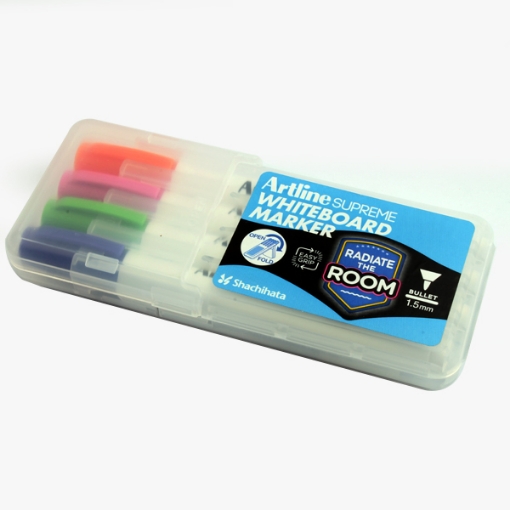 Imagen de Set de 4 Rotuladores para Pizarra Punta Redonda Colores Claros – Artline Supreme Modelo EPF-507