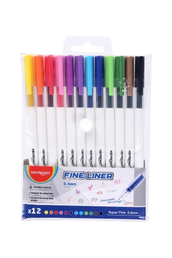 Imagen de Set de Rotuladores Fineliner 12 Colores, 0,4 mm – Modelo Keyroad KR972462