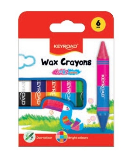 Image de Set de Crayons de Cire Duo Keyroad, 6 Crayons Double Pointe, Modèle KR972803