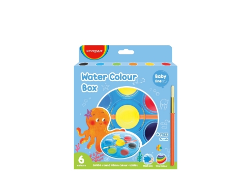 Image de Set de Peinture à l’Eau en Godets avec Palette 6 Couleurs + Pinceau – Keyroad Modèle KR972323
