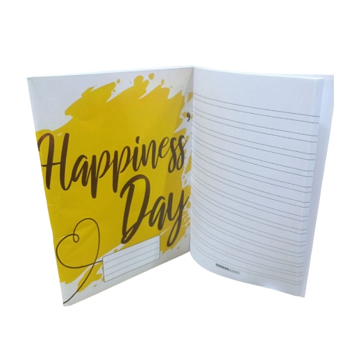 Picture of كشكول مدرسى انجليزى 60 ورقة، شكل happiness غلاف كوشيه مقاس 16 × 22.5 - اكسترا لاين