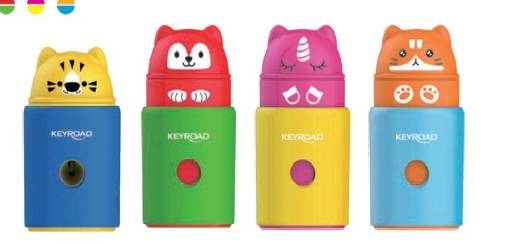 Image de Taille-crayon en plastique Keyroad 1 trou + réservoir – Modèle KR973148