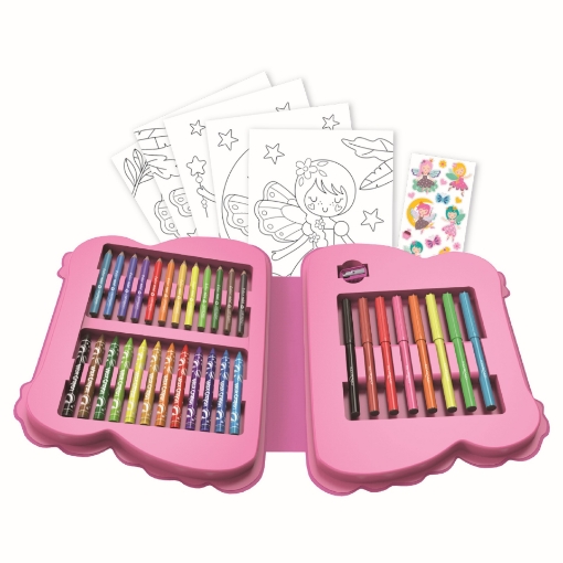 Imagen de Set de colorear Keyroad 54 piezas, estuche con forma de mariposa – Modelo KR973014